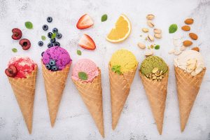 different ice cream flavors